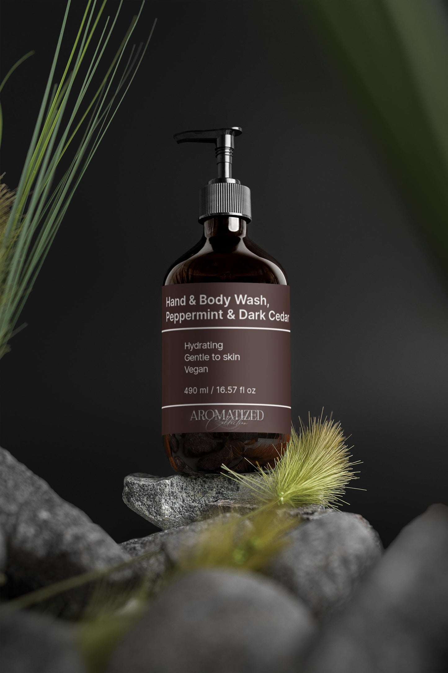 Hand & Body Wash, Peppermint & Dark Cedar