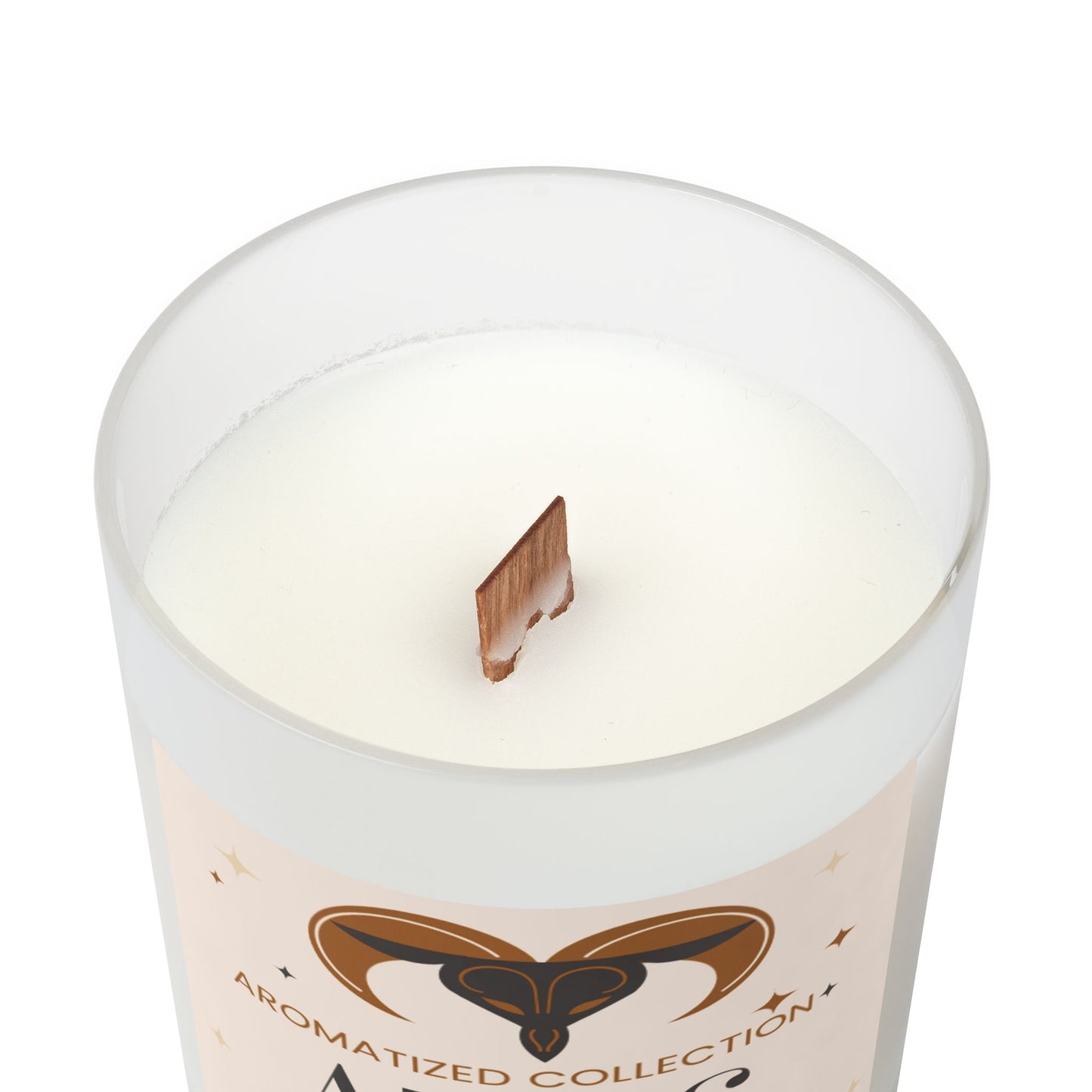 Aries Cinnamon & Chai Soy Wax Candle, Frosted Glass Candle, Aromatherapy, Home Decor, Gift for Her, Zodiac Sign Candle