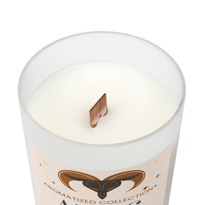 Aries Cinnamon & Chai Soy Wax Candle, Frosted Glass Candle, Aromatherapy, Home Decor, Gift for Her, Zodiac Sign Candle