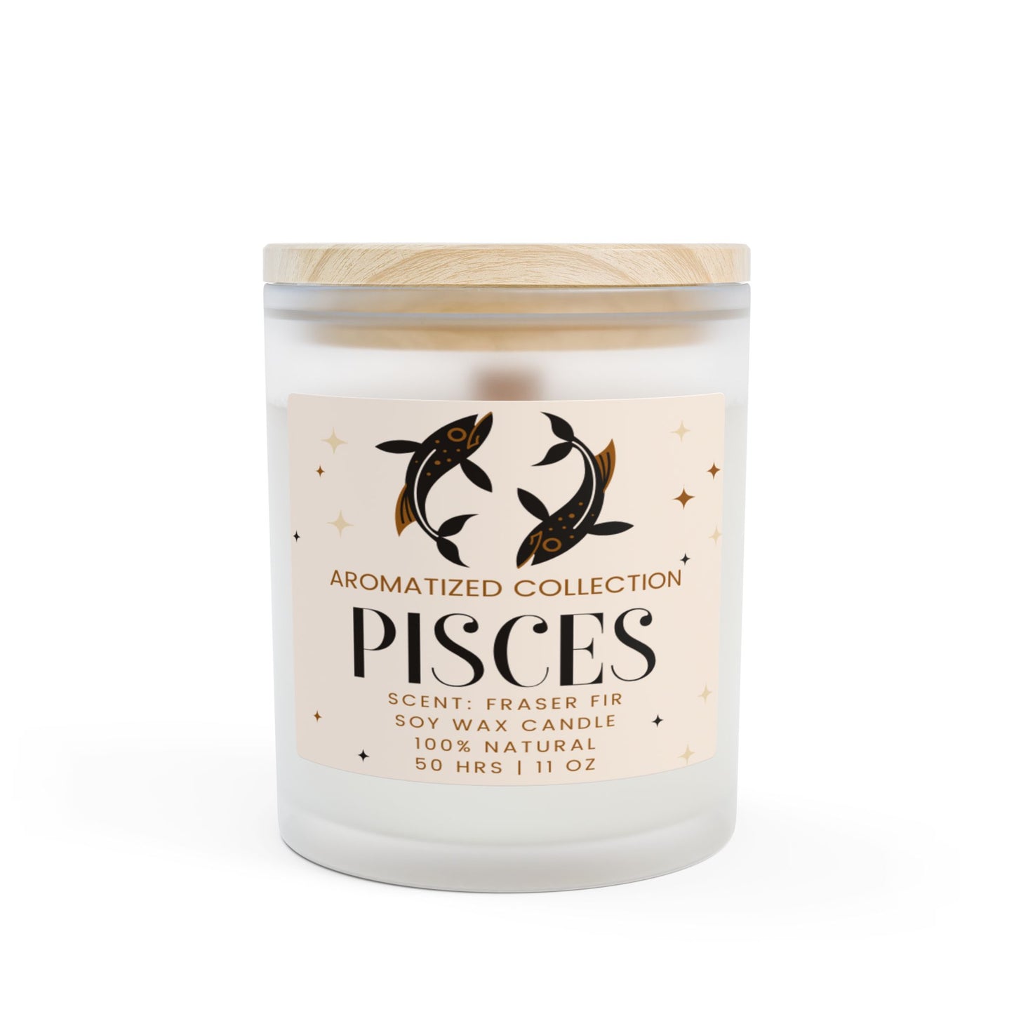 Pisces Fraser Fir Zodiac Candle, Aromatherapy Gift, Birthday Candle, Natural Soy Wax 11oz, Home Decor, Self-Care