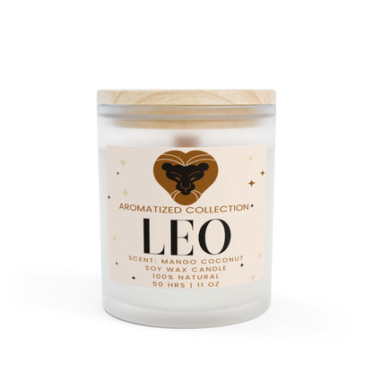 Leo Zodiac Candle, Mango Coconut Scented Soy Candle, Astrology Gift, Natural Wax Candle, Home Décor, Relaxation Candle