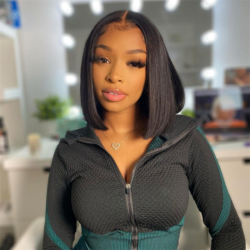 Front Lace Mid-length Shoulder-length Short Hair Headgear