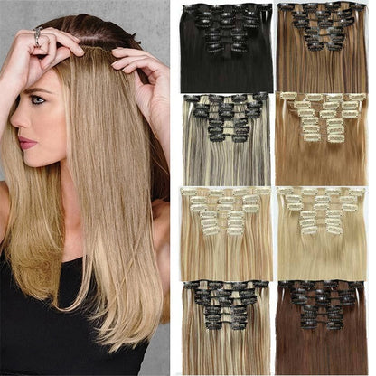 Wig Extensions 6-piece Set, Long Straight Hair