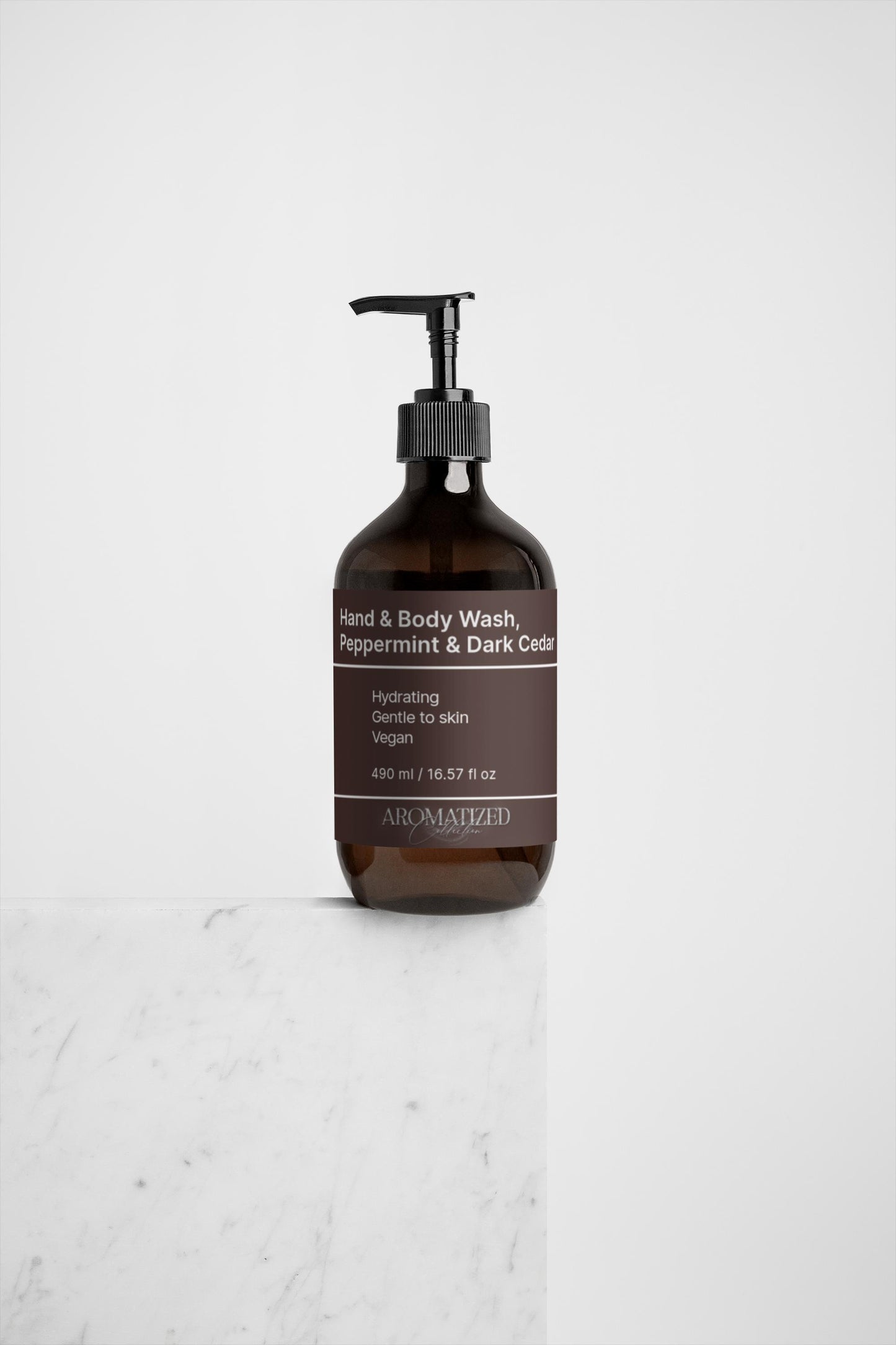 Hand & Body Wash, Peppermint & Dark Cedar