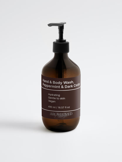 Hand & Body Wash, Peppermint & Dark Cedar
