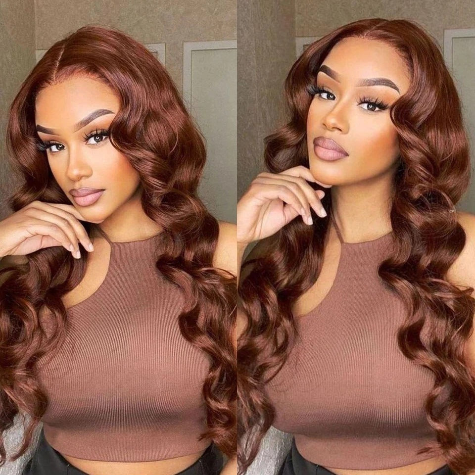 Front Lace Wavy Brown Lace Front Hair Human Wigs