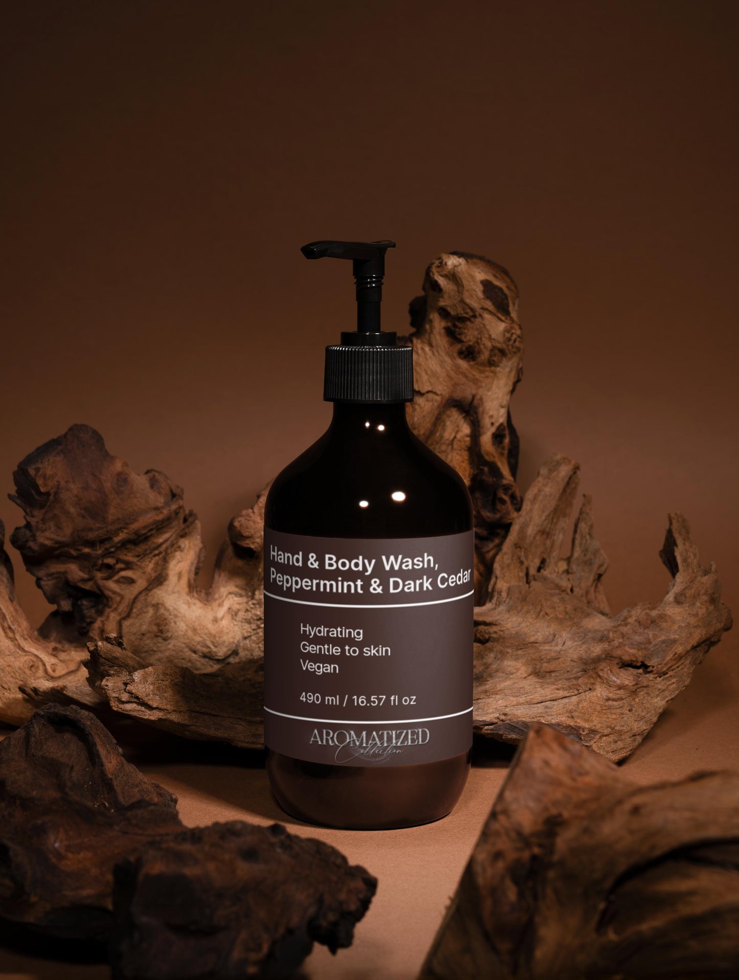 Hand & Body Wash, Peppermint & Dark Cedar