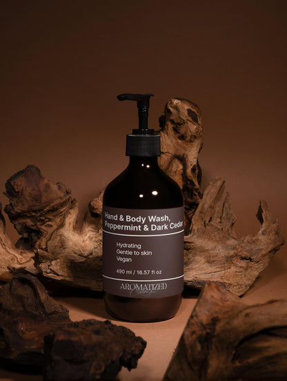 Hand & Body Wash, Peppermint & Dark Cedar